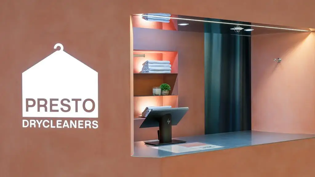 Presto Drycleaners store interior and service counter