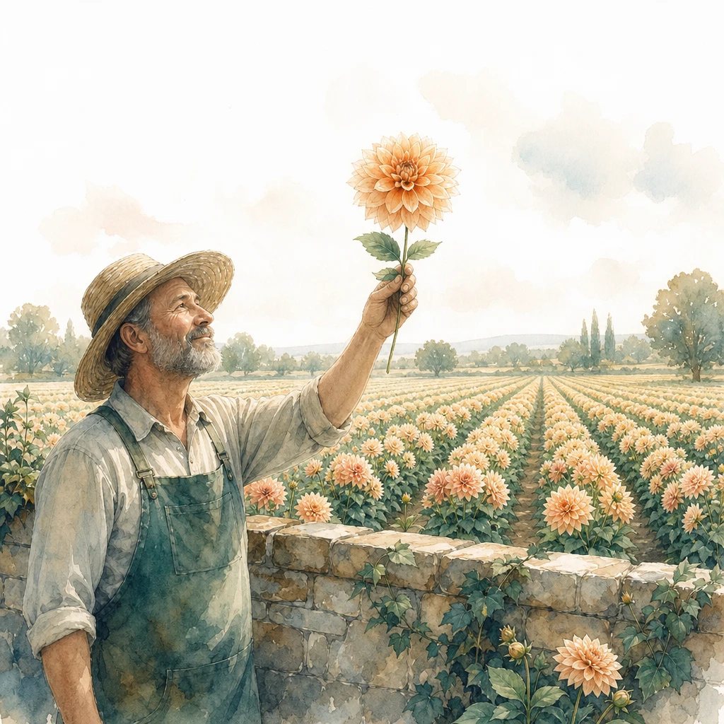 A gardener holds one prized flower while a field of similar flowers grows beyond, illustrating a Meta lookalike audience