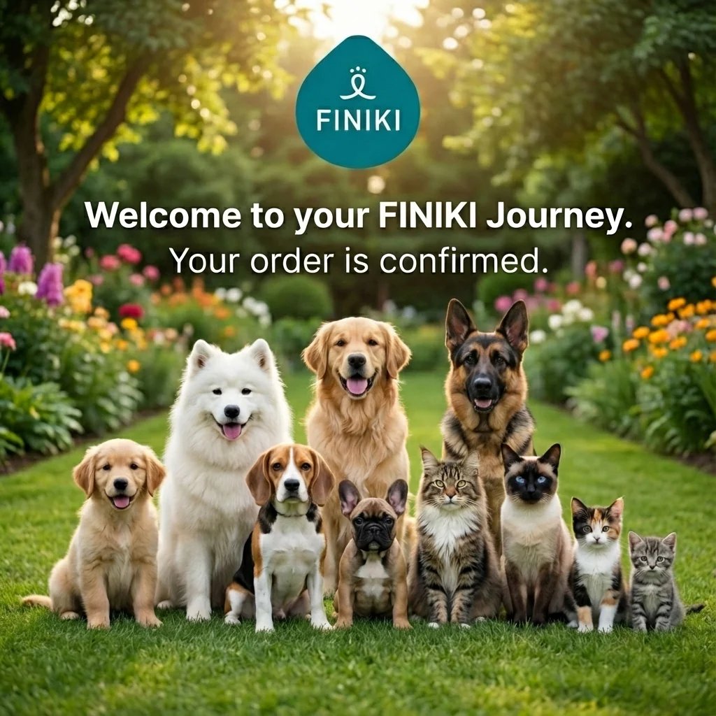 Finiki WhatsApp order confirmation with delivery details